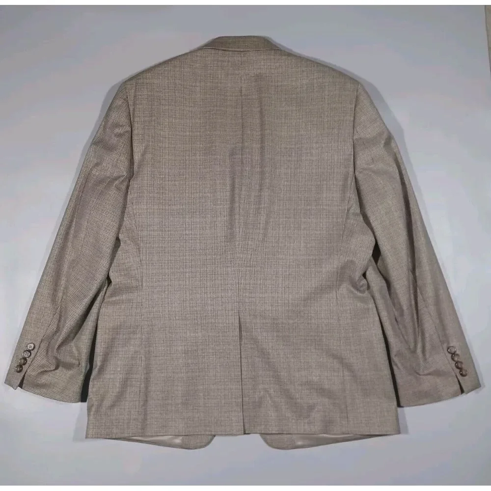 Lauren Ralph‎ Lauren Blazer Mens 42R Tan Plaid 2 Button Jacket
